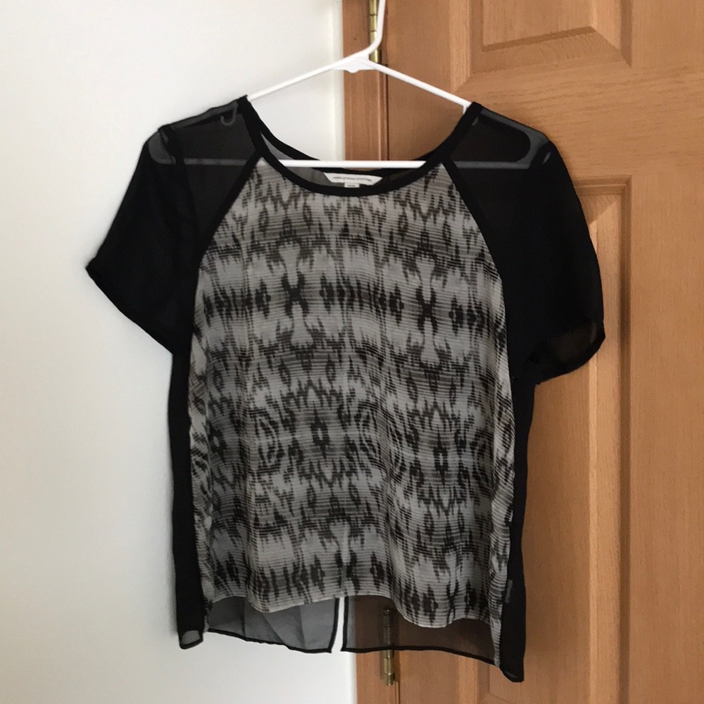 American Eagle sheer printed shirt